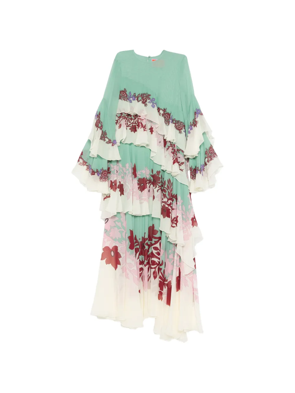 La DoubleJ ruffled floral print dress - Verde