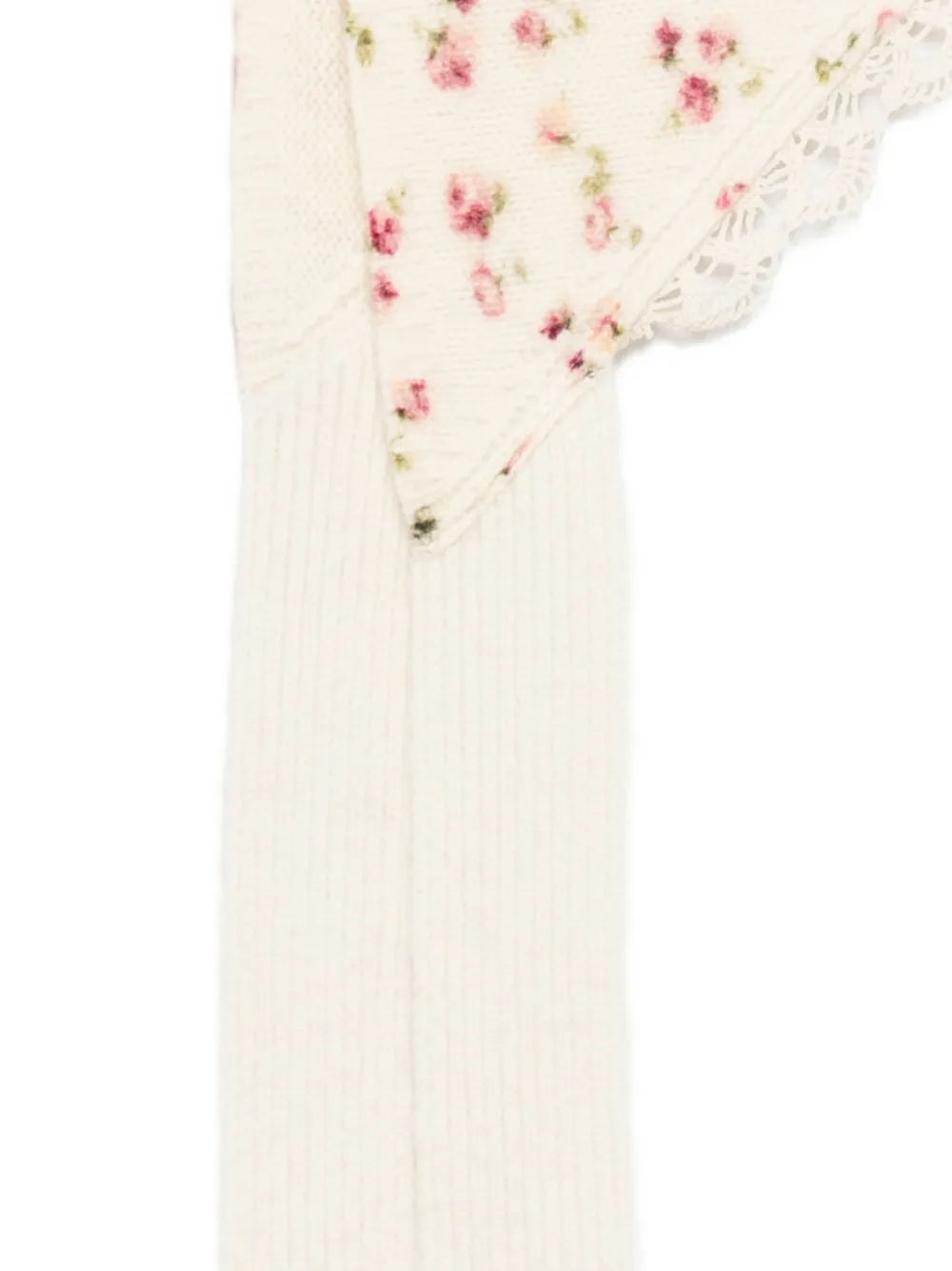  Magda Butrym Floral Lace-detail Scarf - Neutrals 