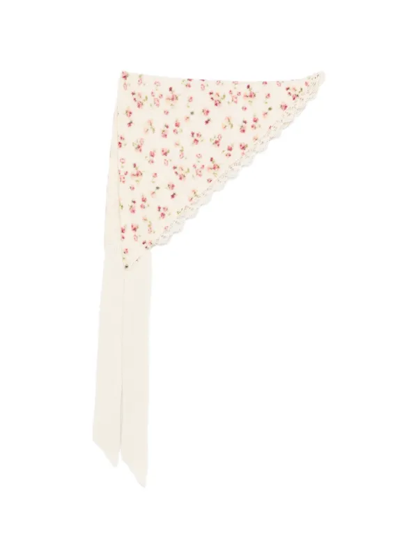 Magda Butrym Floral Lace-detail Scarf in Neutrals