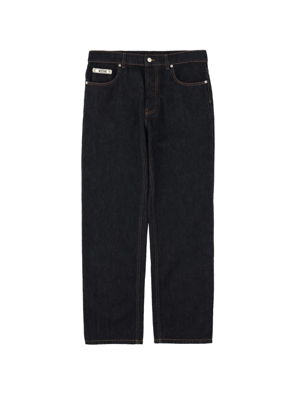 Moschino logo-patch jeans - Blu