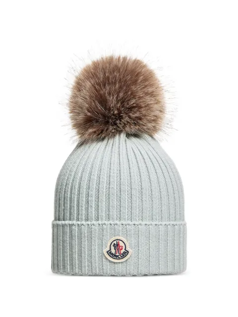 Moncler Enfant ribbed pompom-embellishment beanie hat