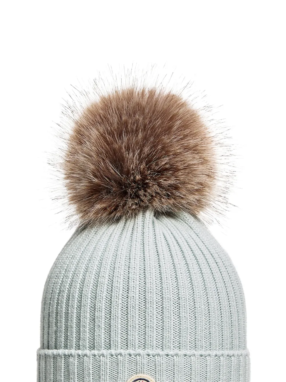  Moncler Enfant Ribbed Pompom-embellishment Beanie Hat - Grey 