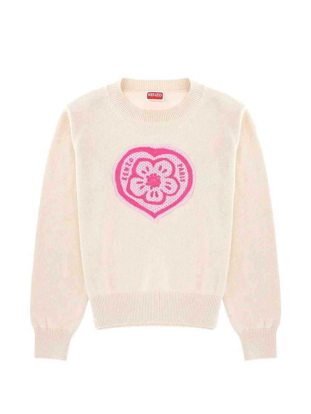 Kenzo Boke Heart cable-knit sweater - Toni neutri