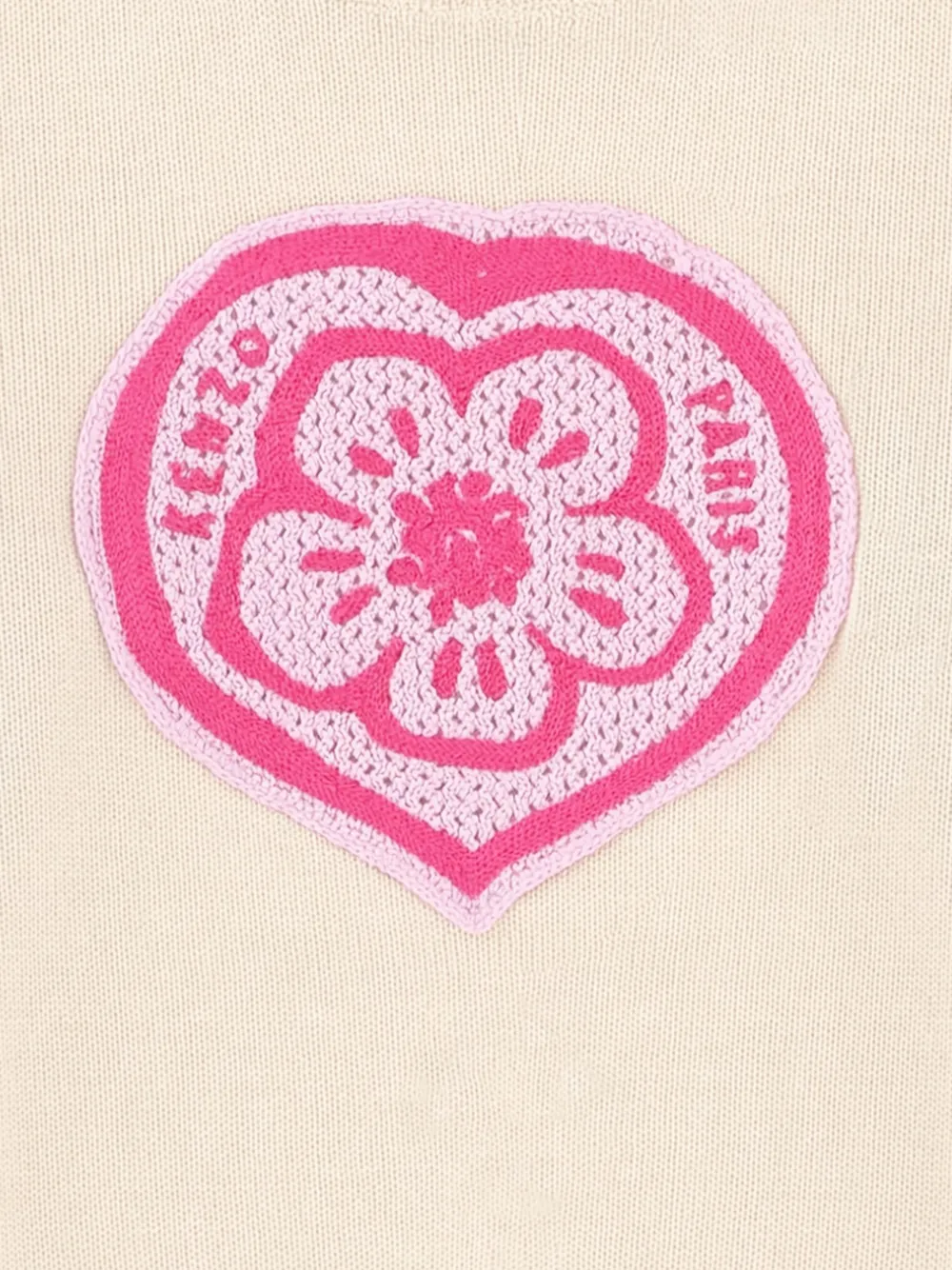  Kenzo Boke Heart Cable-knit Sweater - Neutrals 