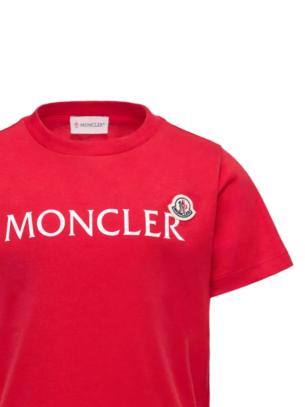 Moncler Enfant Rood T-shirt met logodetail