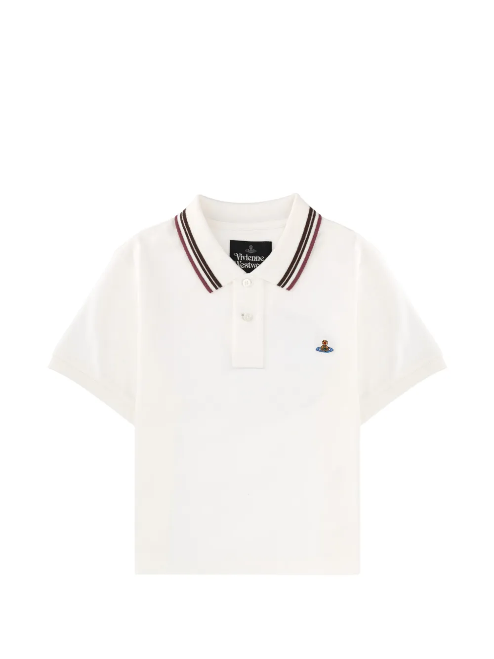 Vivienne Westwood striped-collar polo shirt - Bianco