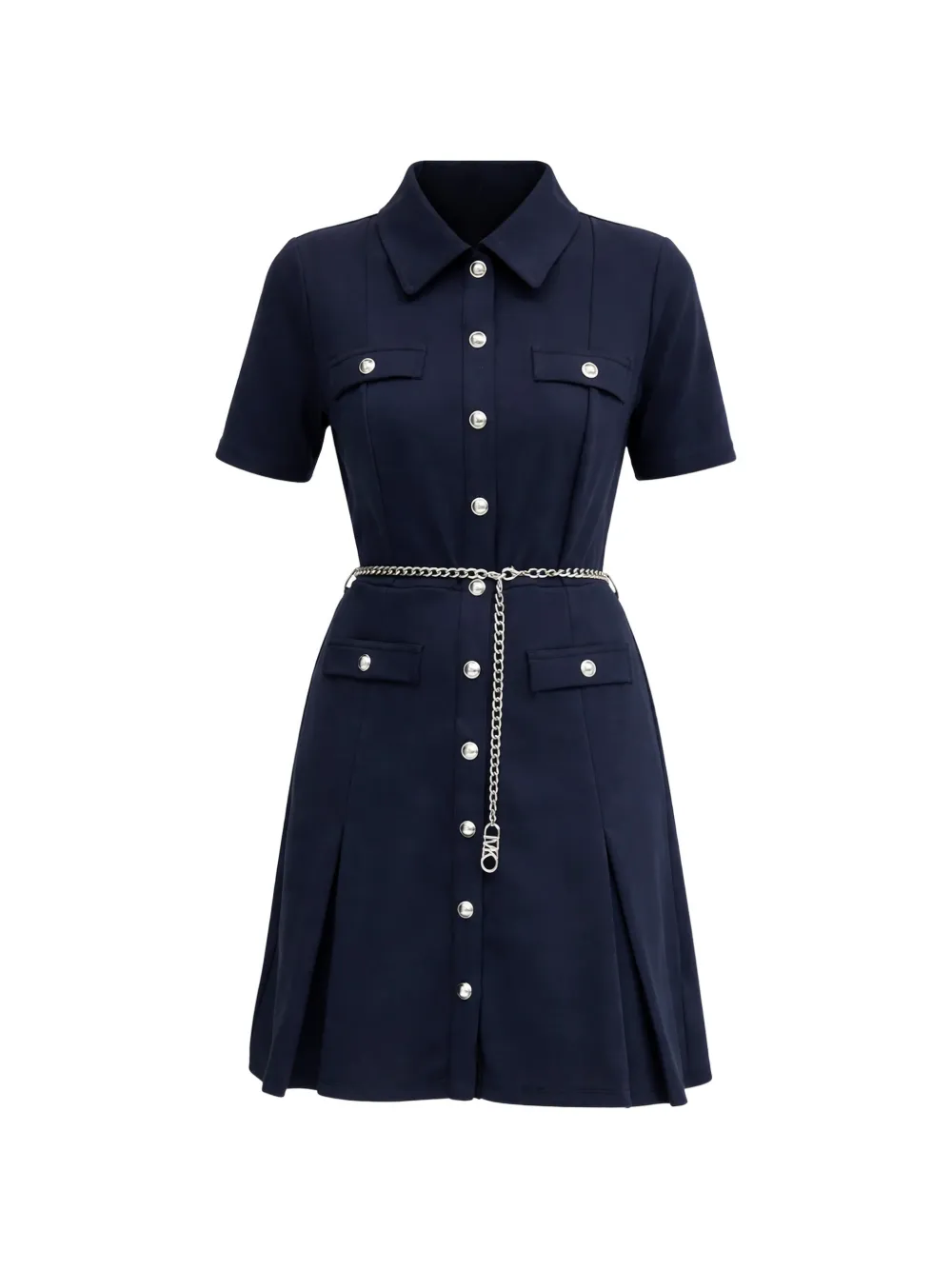 Michael Michael Kors chain-belt shirt dress - Blu