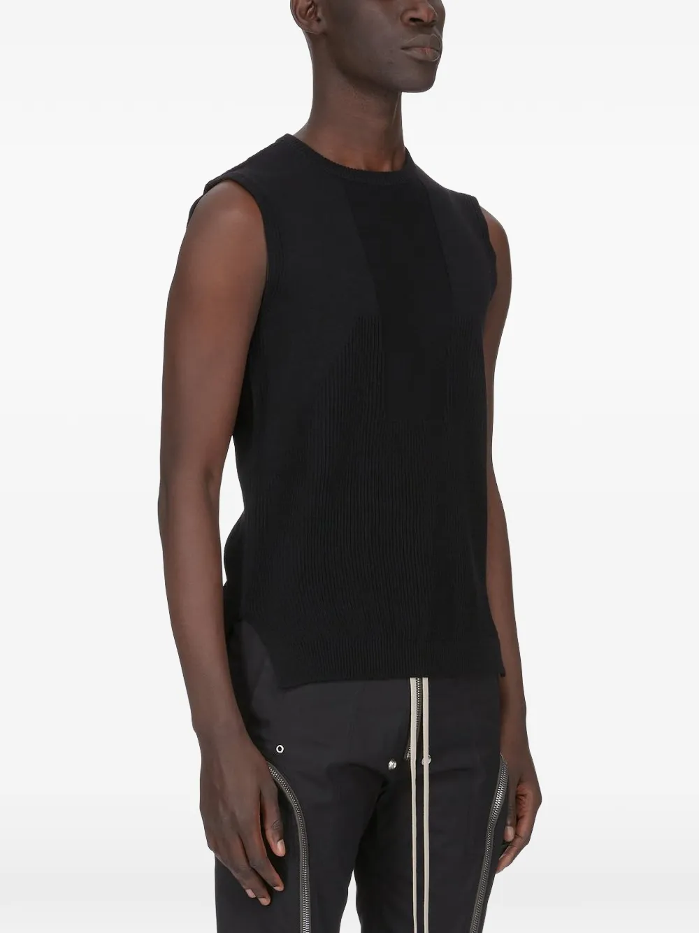 Rick Owens Geribbelde top Zwart