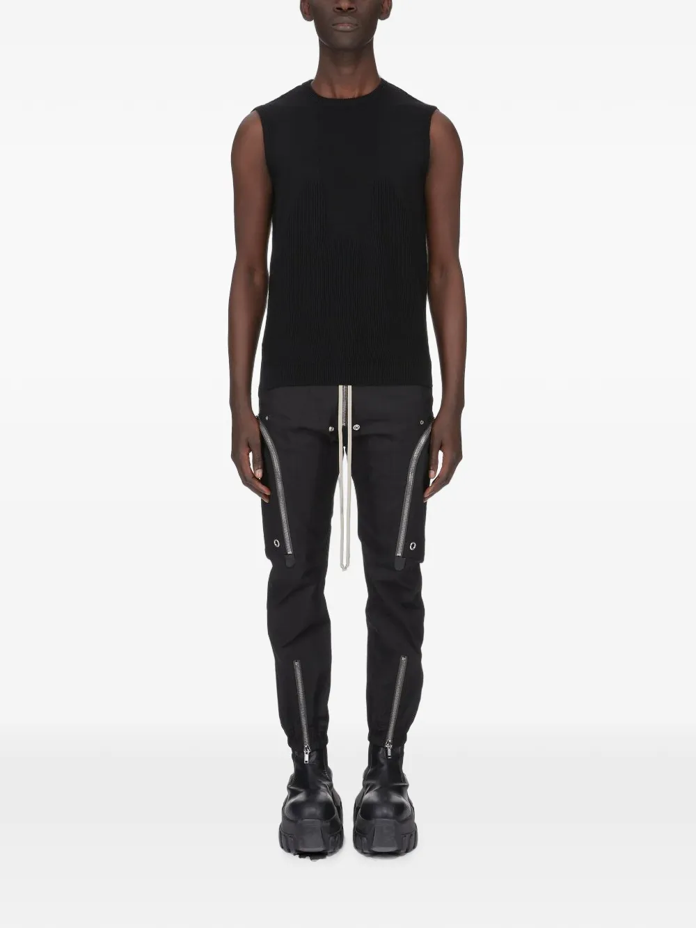 Rick Owens Geribbelde top Zwart