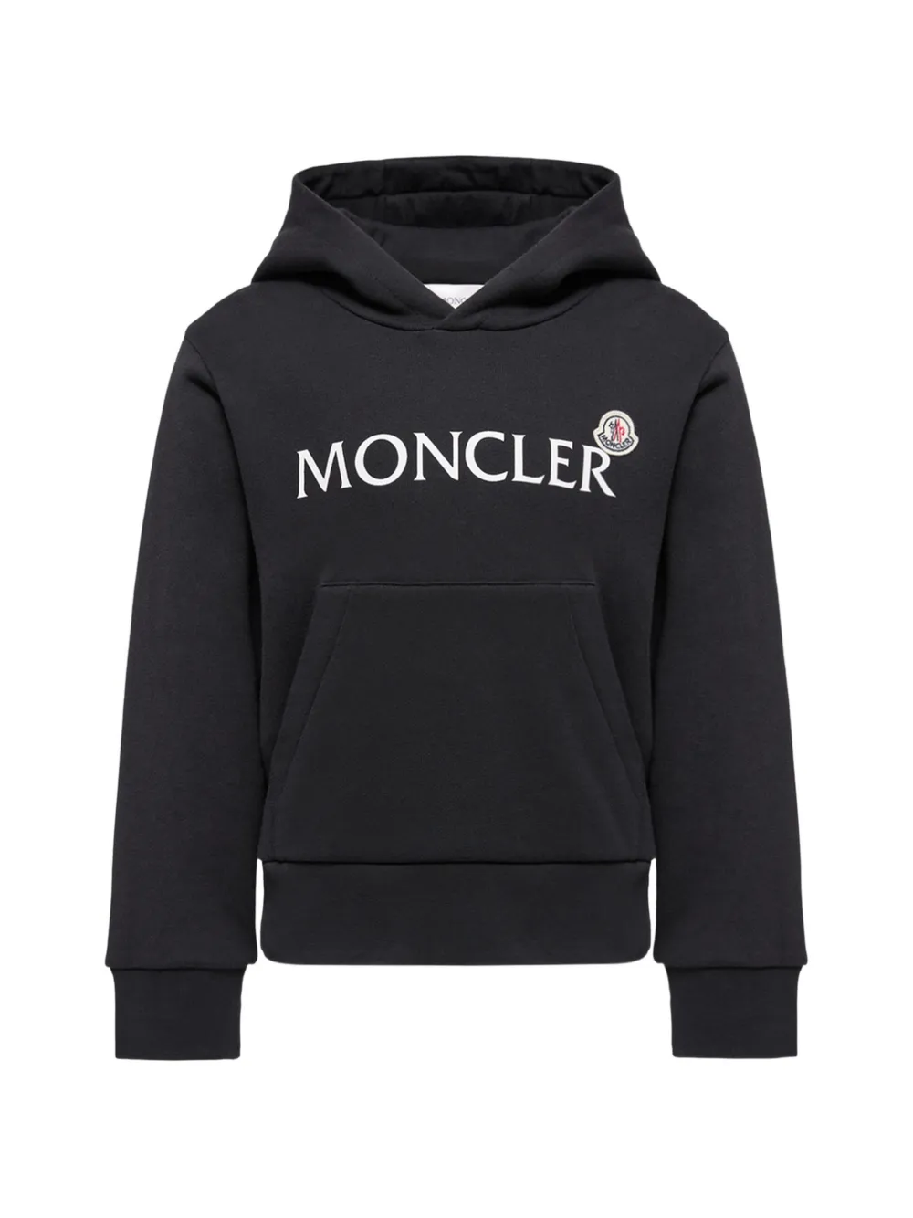 Moncler Enfant Hoodie met logodetail Zwart