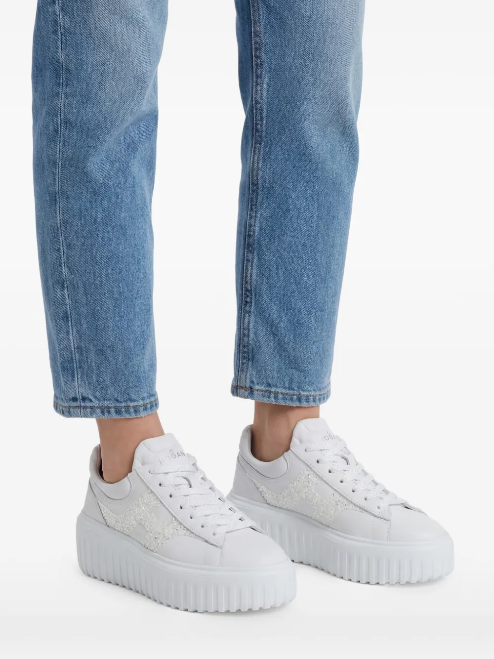 Hogan Sneakers met glitter Wit