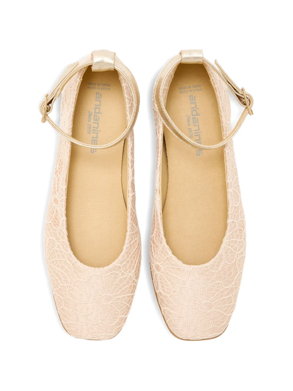 ANDANINES Ballerina's met kant Beige