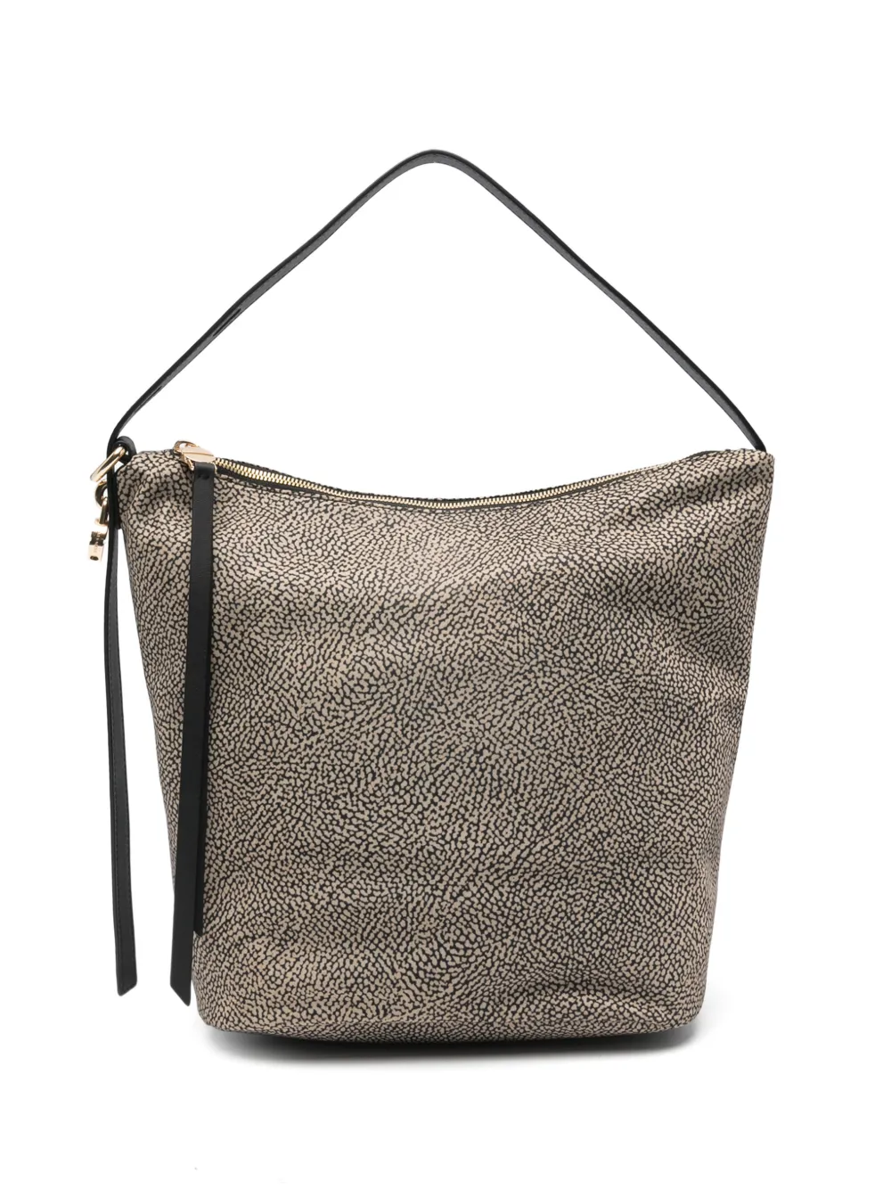 Borbonese dotted zip tote bag - Toni neutri