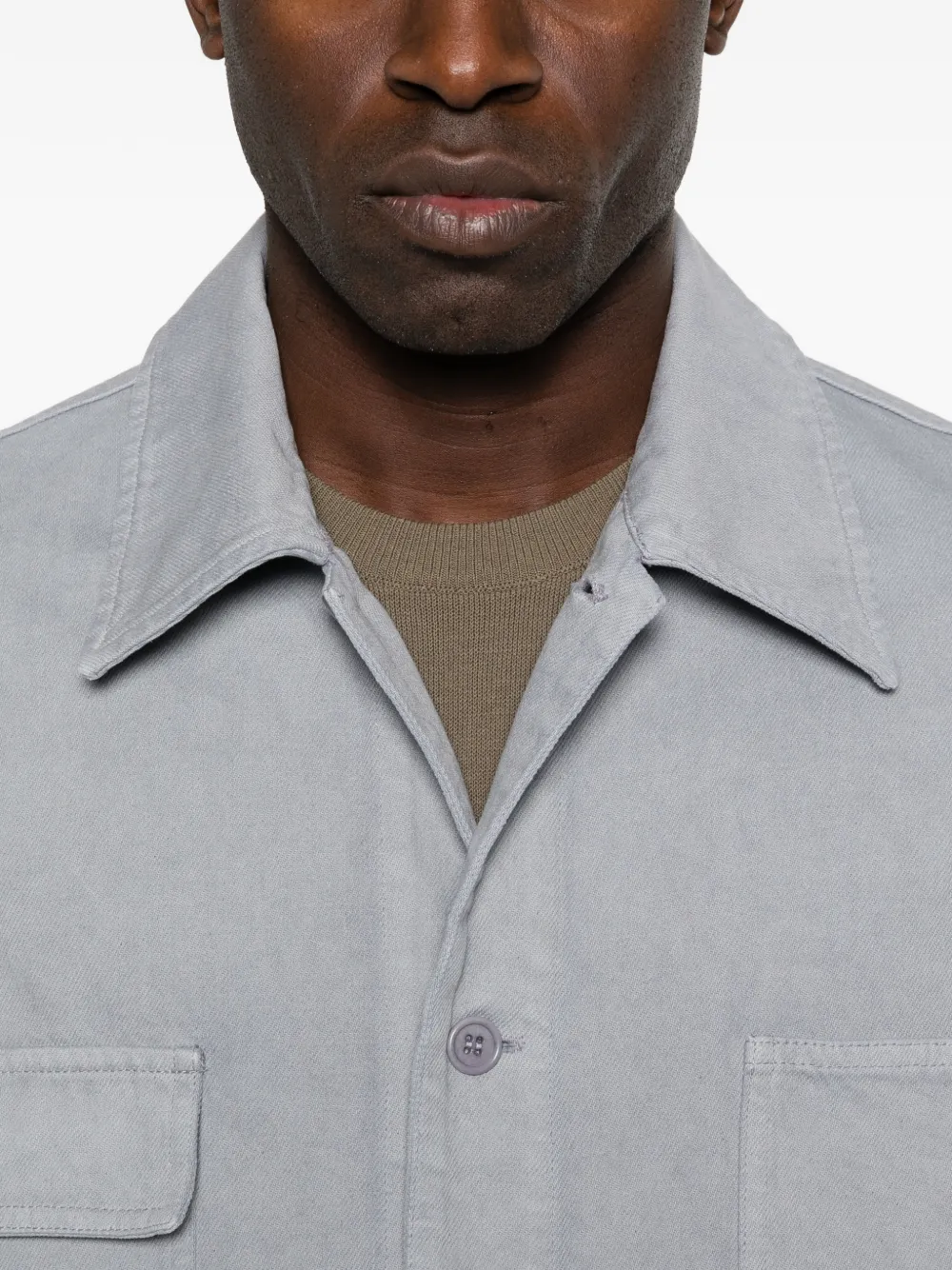 A.P.C. Shirtjack met opgestikte zak Grijs