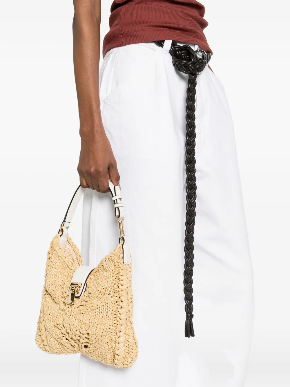 Ermanno Scervino Dudu mini-shopper met handgreep Beige