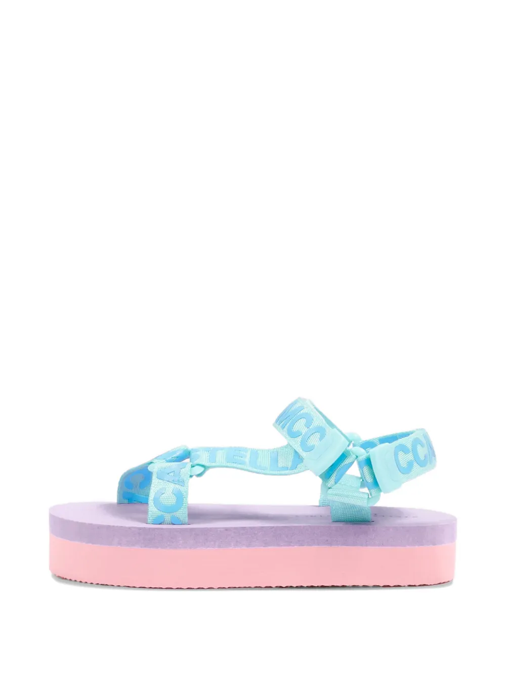 Stella McCartney Kids logo-straps sandals Blauw