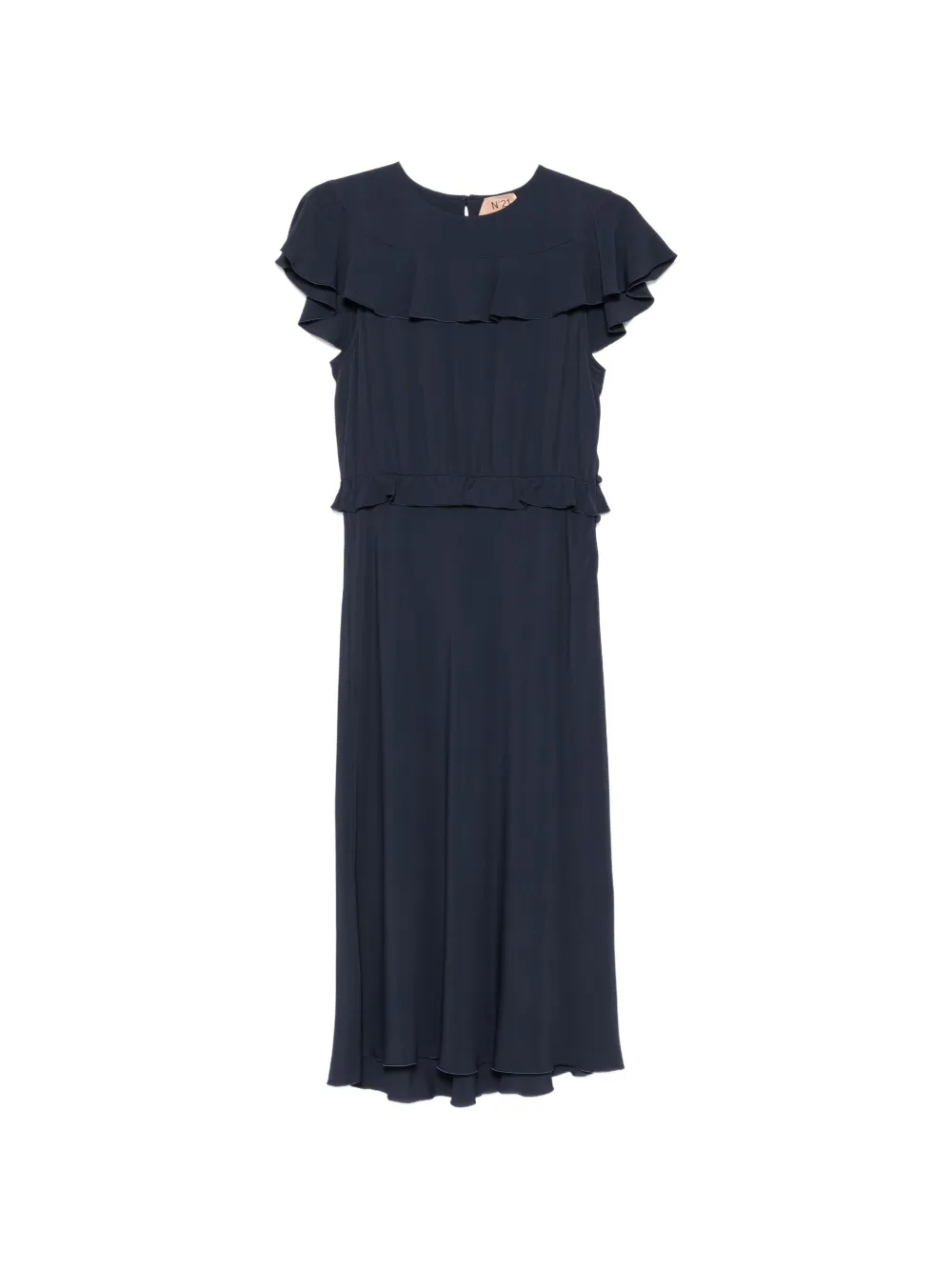 Nº21 ruffled-trim midi dress - Blu