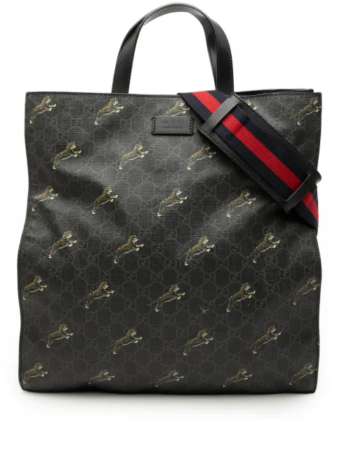 Gucci Pre-Owned 2000-2015 GG Supreme Tiger Convertible Soft Tote satchel