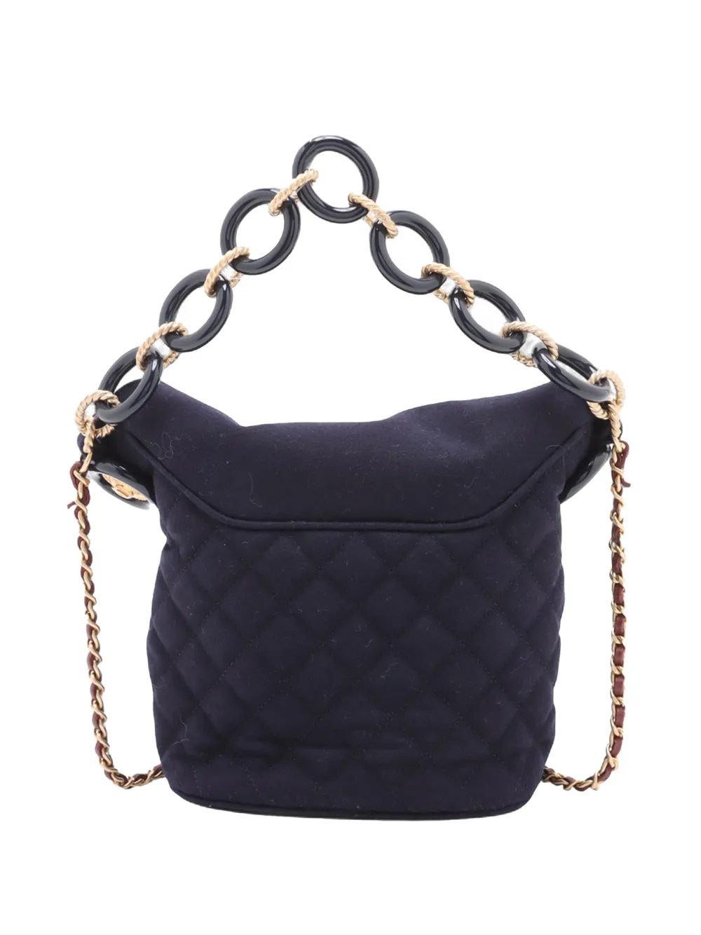 2018-2019 Paris Hamburg Quilted Wool Coco Sailor Charms Bucket Bag