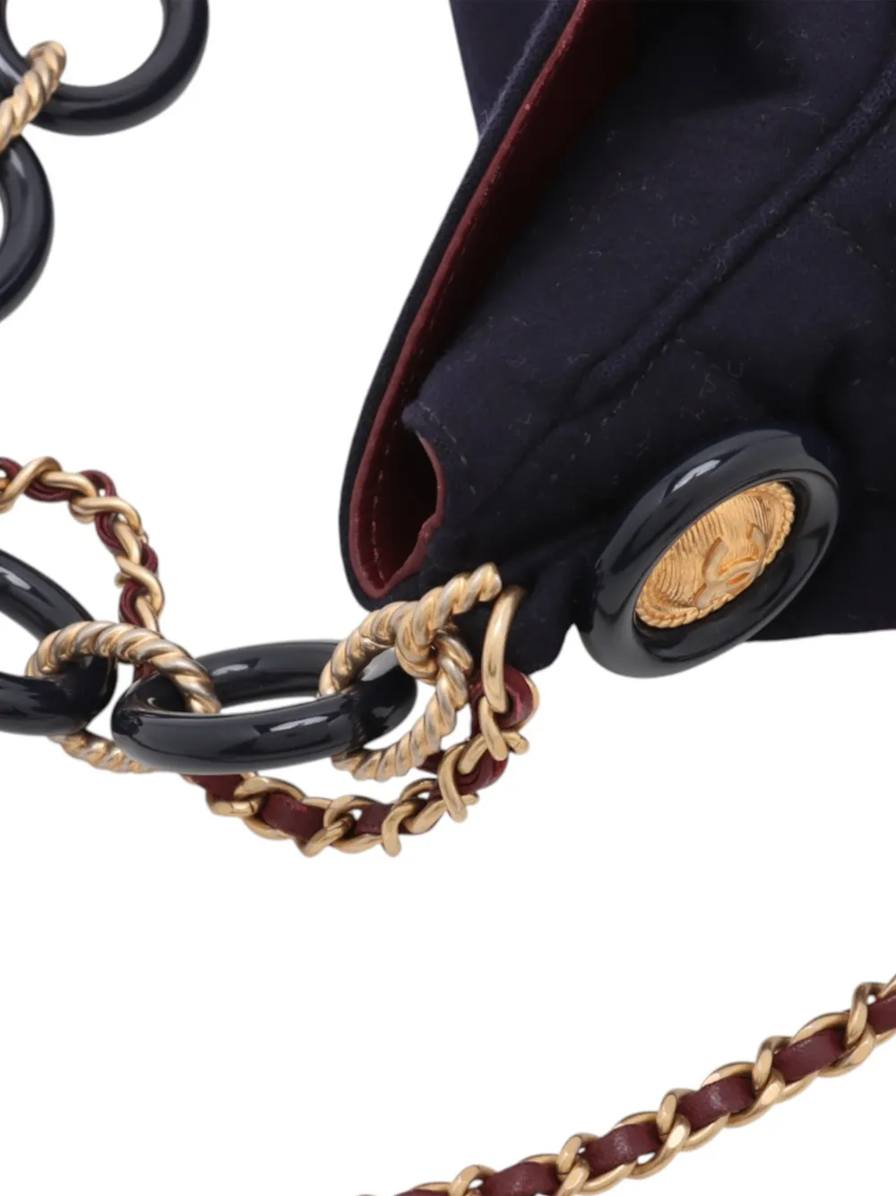 2018-2019 Paris Hamburg Quilted Wool Coco Sailor Charms Bucket Bag