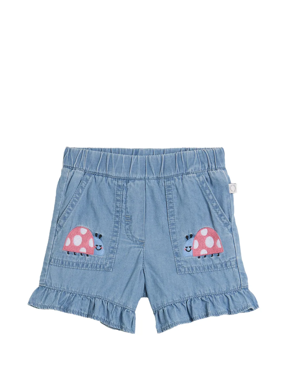 Stella McCartney Kids Gerüschte Shorts mit Applikation - Blau