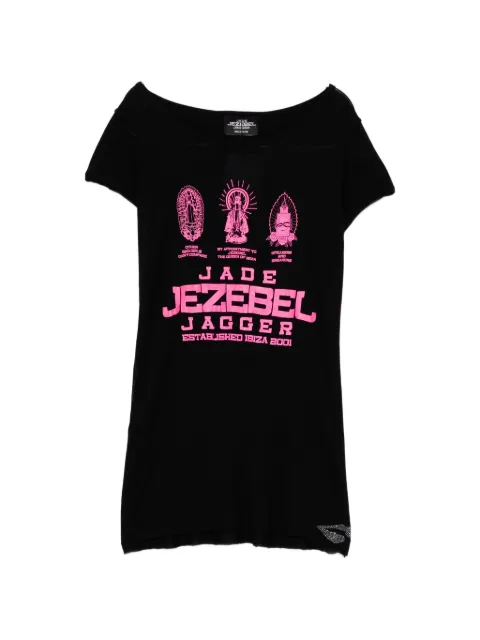 Jade Jagger logo-print T-shirt