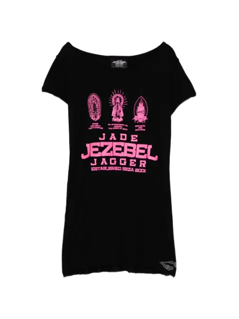 Jade Jagger logo-print T-shirt