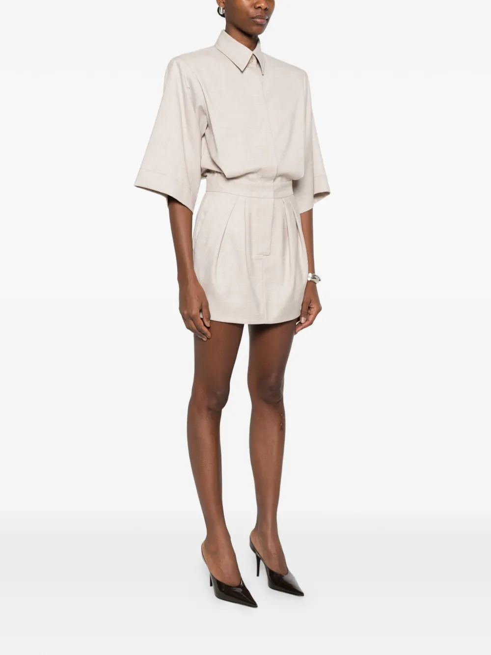 Pleated Shirt Dress