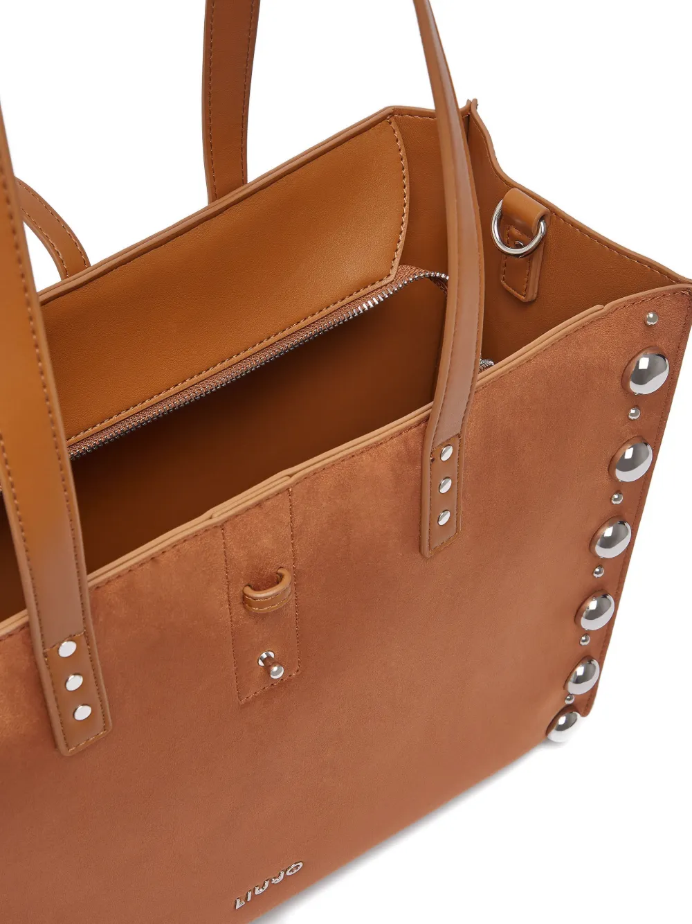 LIU JO Grote shopper met studs Bruin