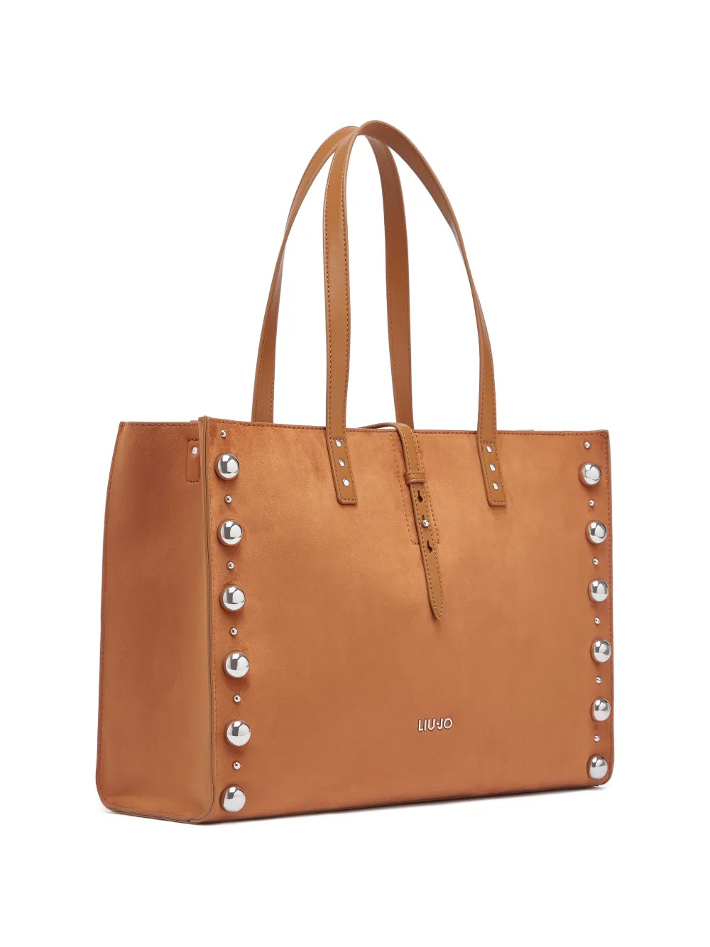 LIU JO Grote shopper met studs Bruin