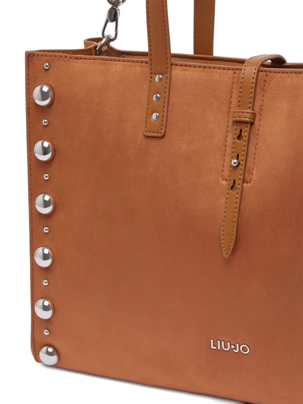 LIU JO Grote shopper met studs Bruin