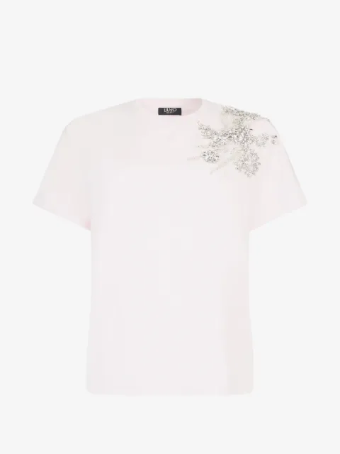 LIU JO T-shirt with jewel embroidery