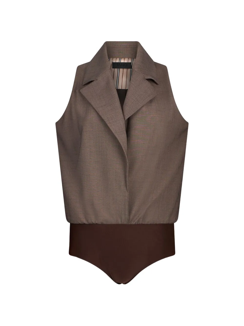 LIU JO mélange fabric vest bodysuit