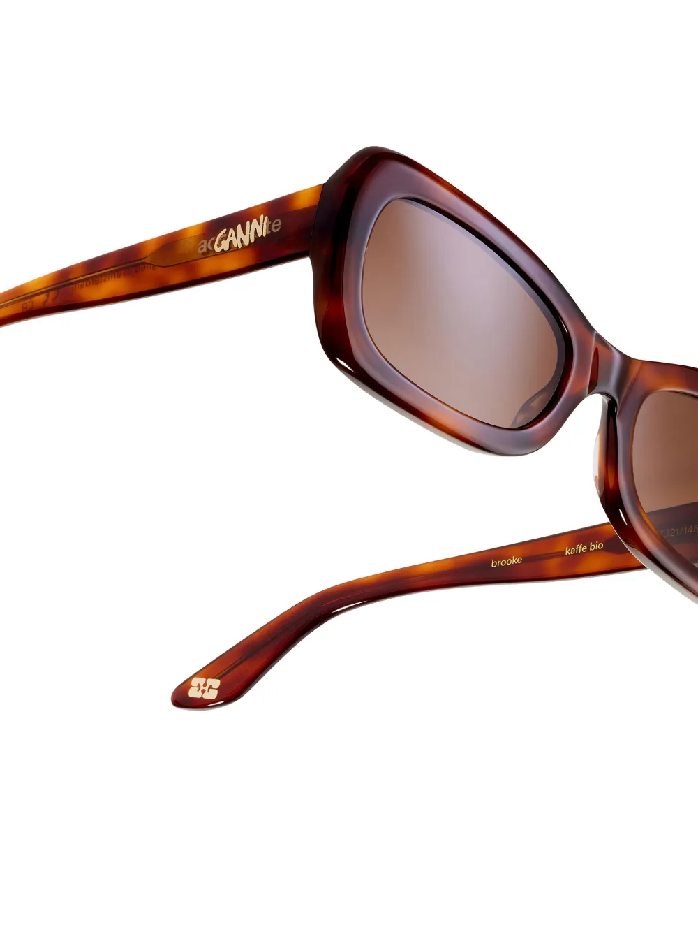 GANNI X Ace & Tate Brooke Sunglasses in Brown, view 3