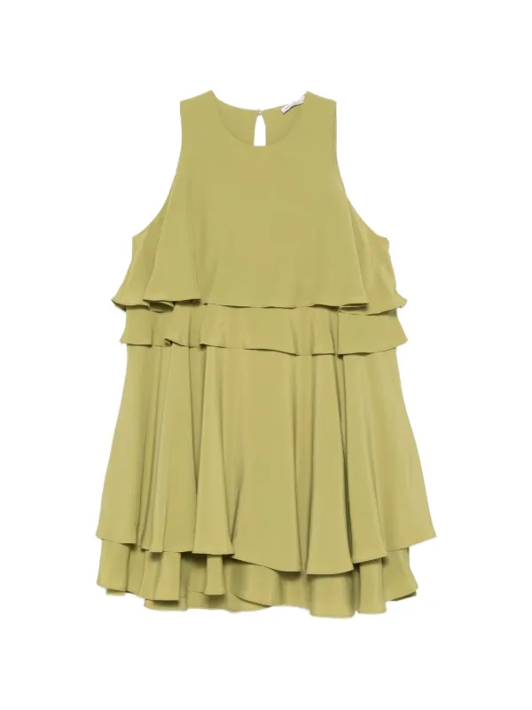 Ami Paris Ruffled Mini Dress in Green