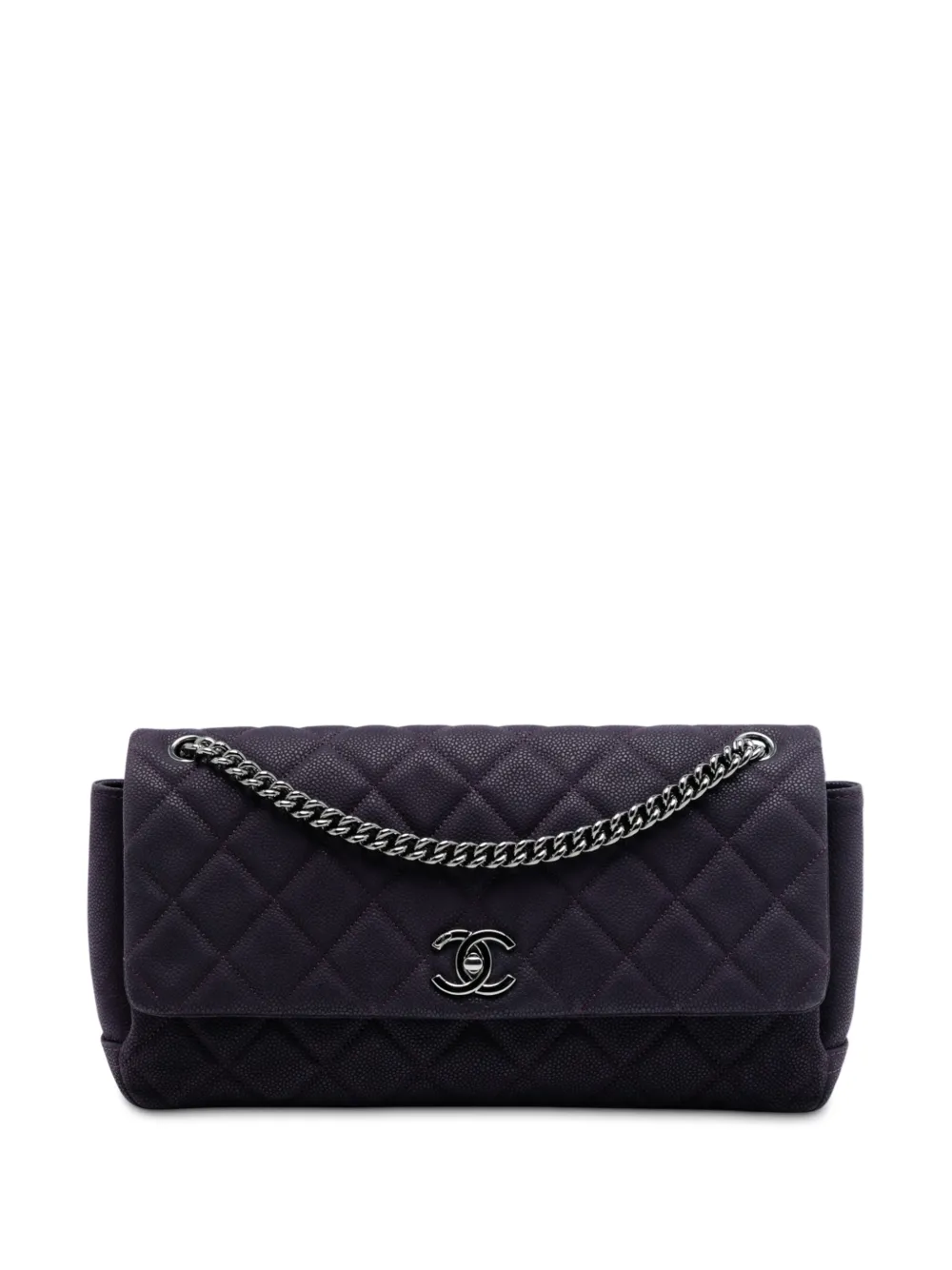 CHANEL Pre-Owned Borsa a tracolla Lady Pearly in pelle Caviar opaca trapuntata con battente 2012 - Viola