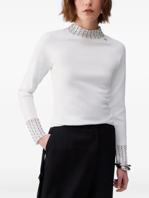 LIU JO jewel-embellished cut-out sweater