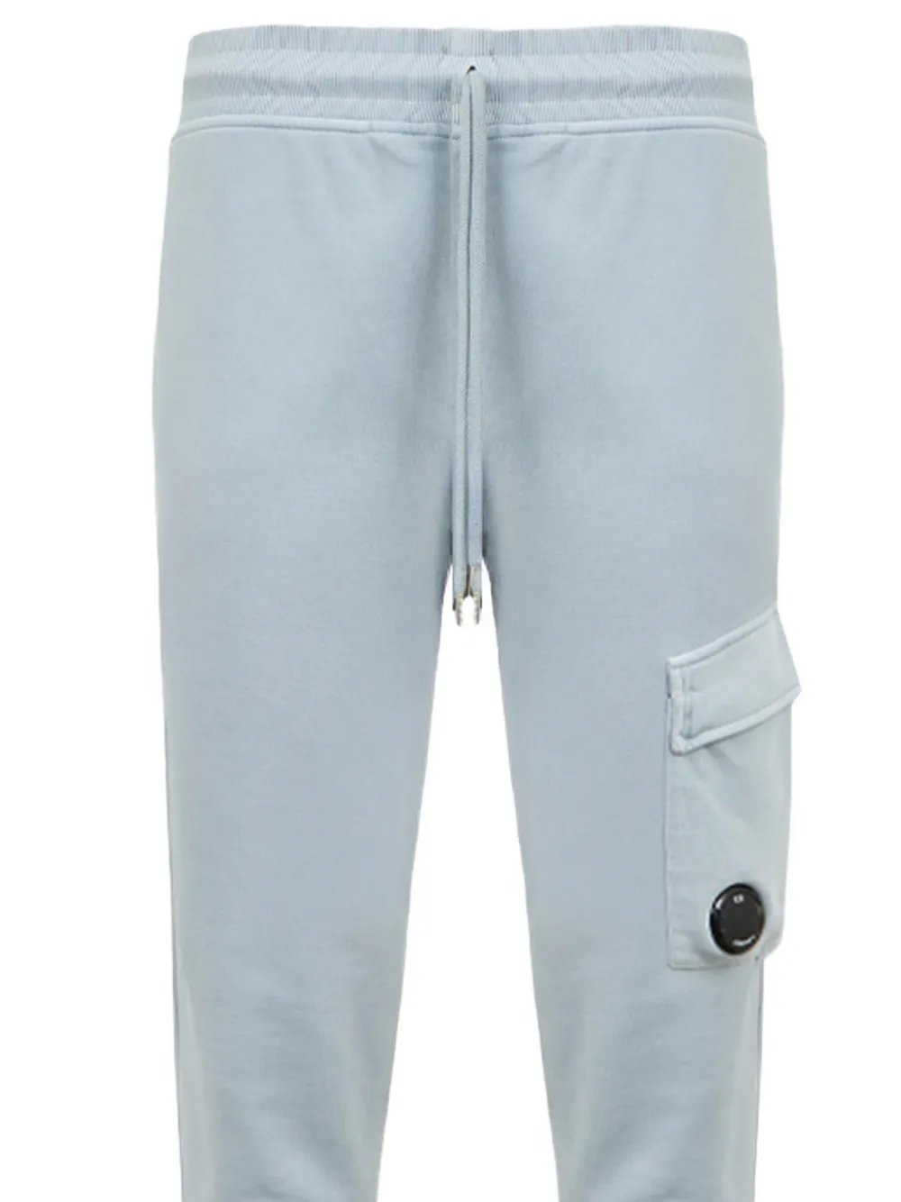C.P. Company Diagonal katoenen fleece cargo trainingsbroek met lens Blauw