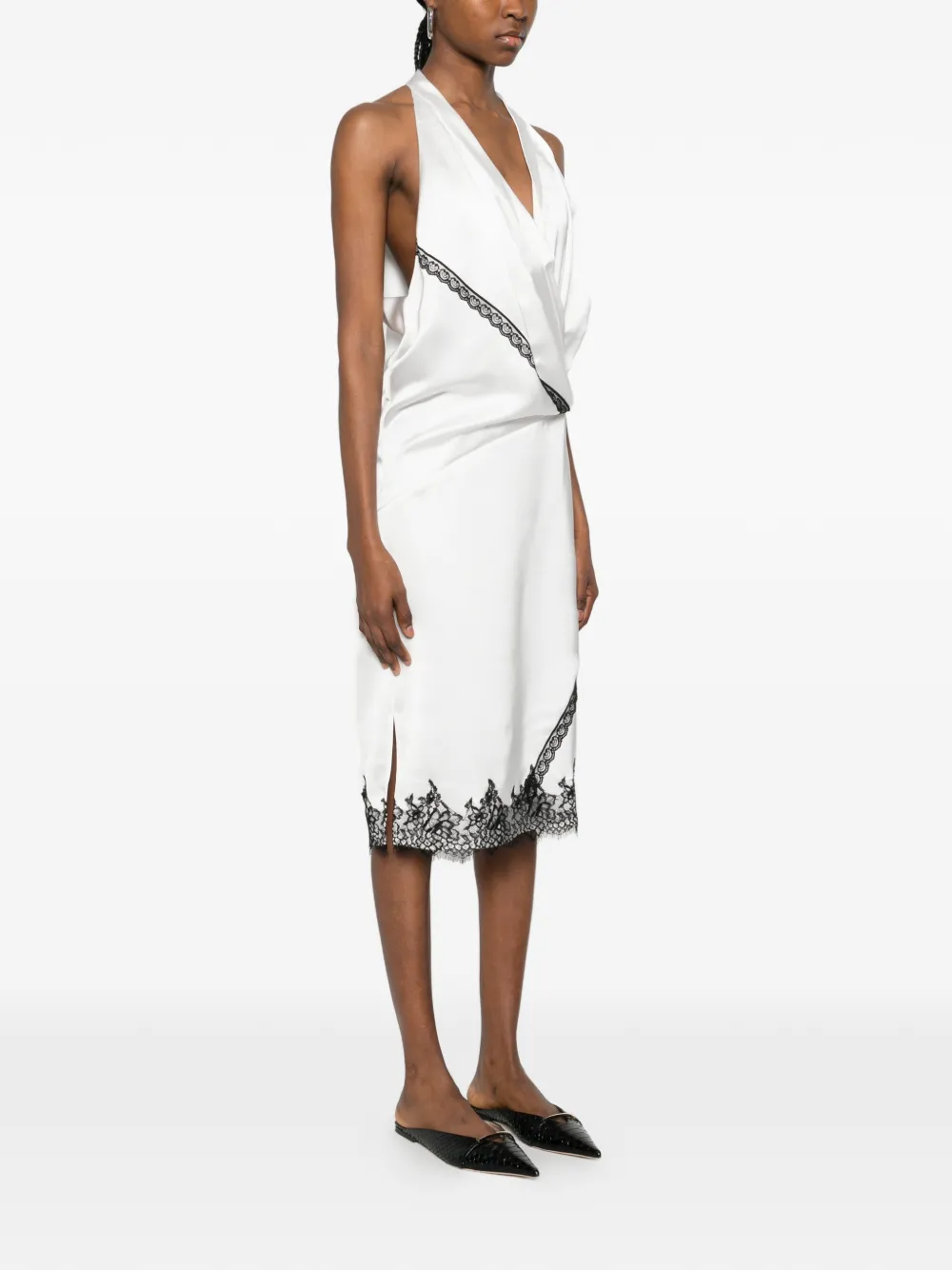  Iro Vestido Drapeado Con Encaje - Blanco 