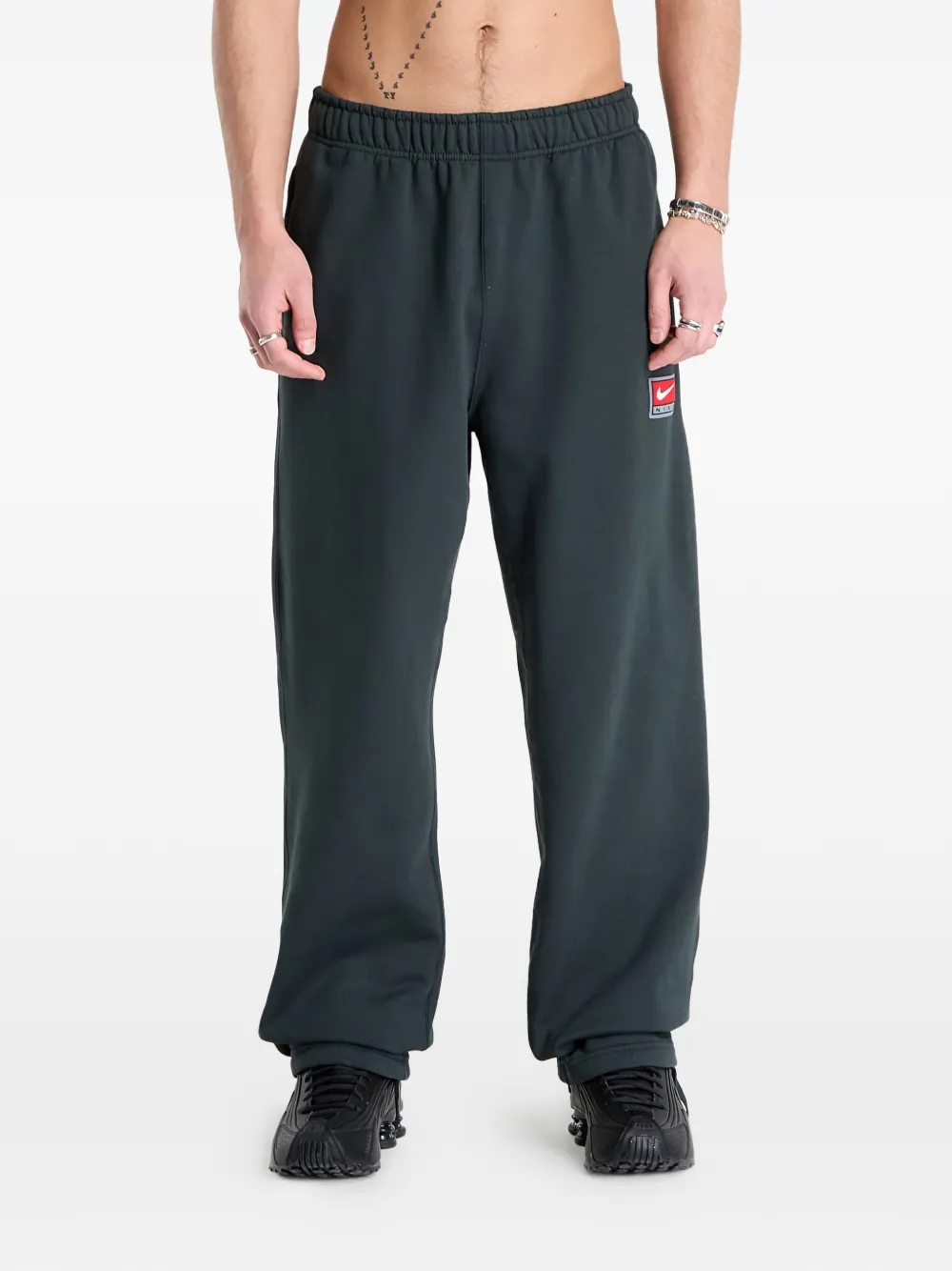 Nike fleece tie-hem track pants - Grigio