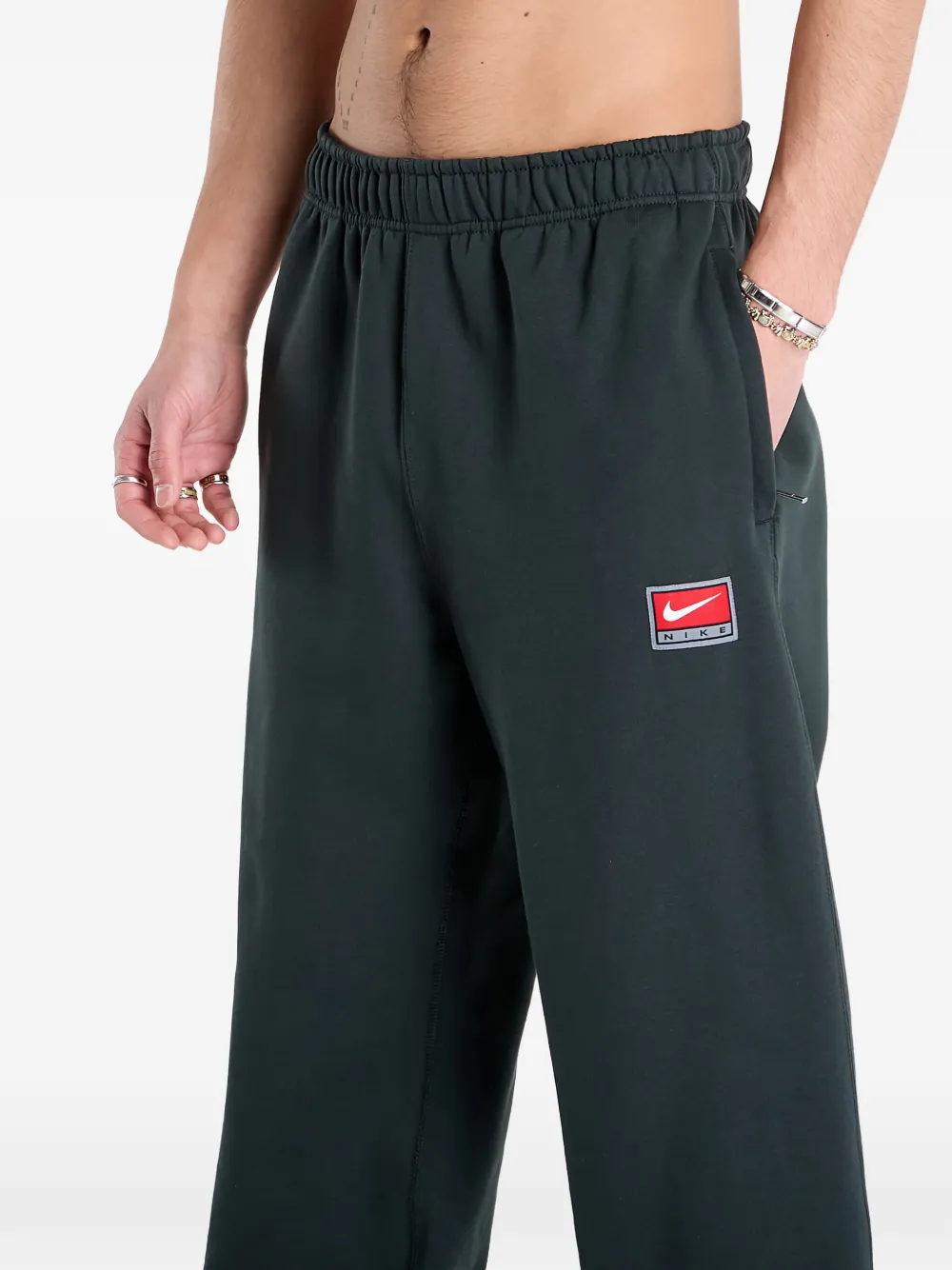 Nike Fleece trainingsbroek met gestrikte afwerking Grijs