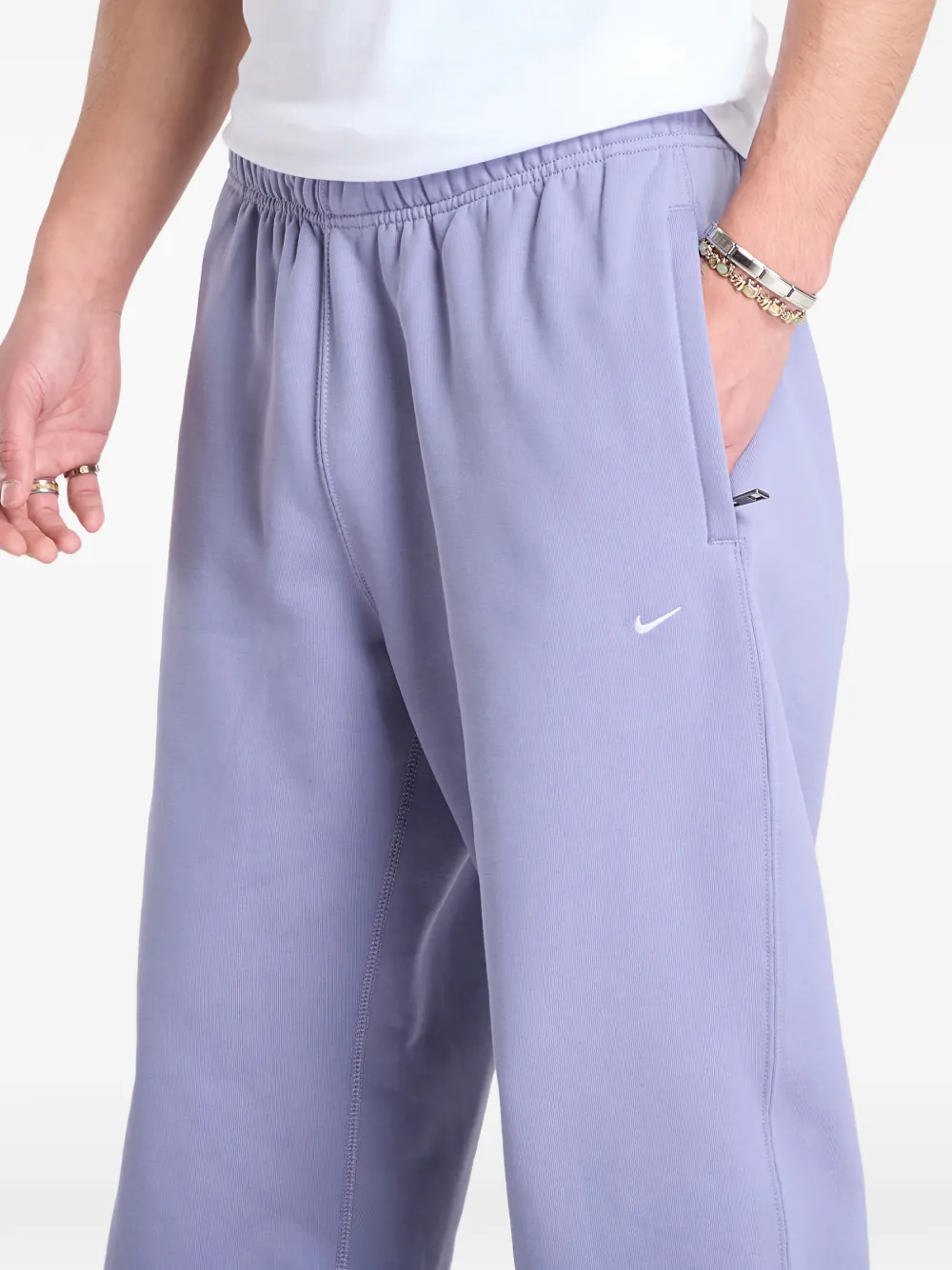 Nike Solo Swoosh fleece broek Paars