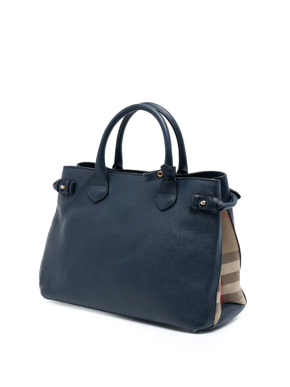 2000-2017 Medium Leather And House Check Banner Satchel