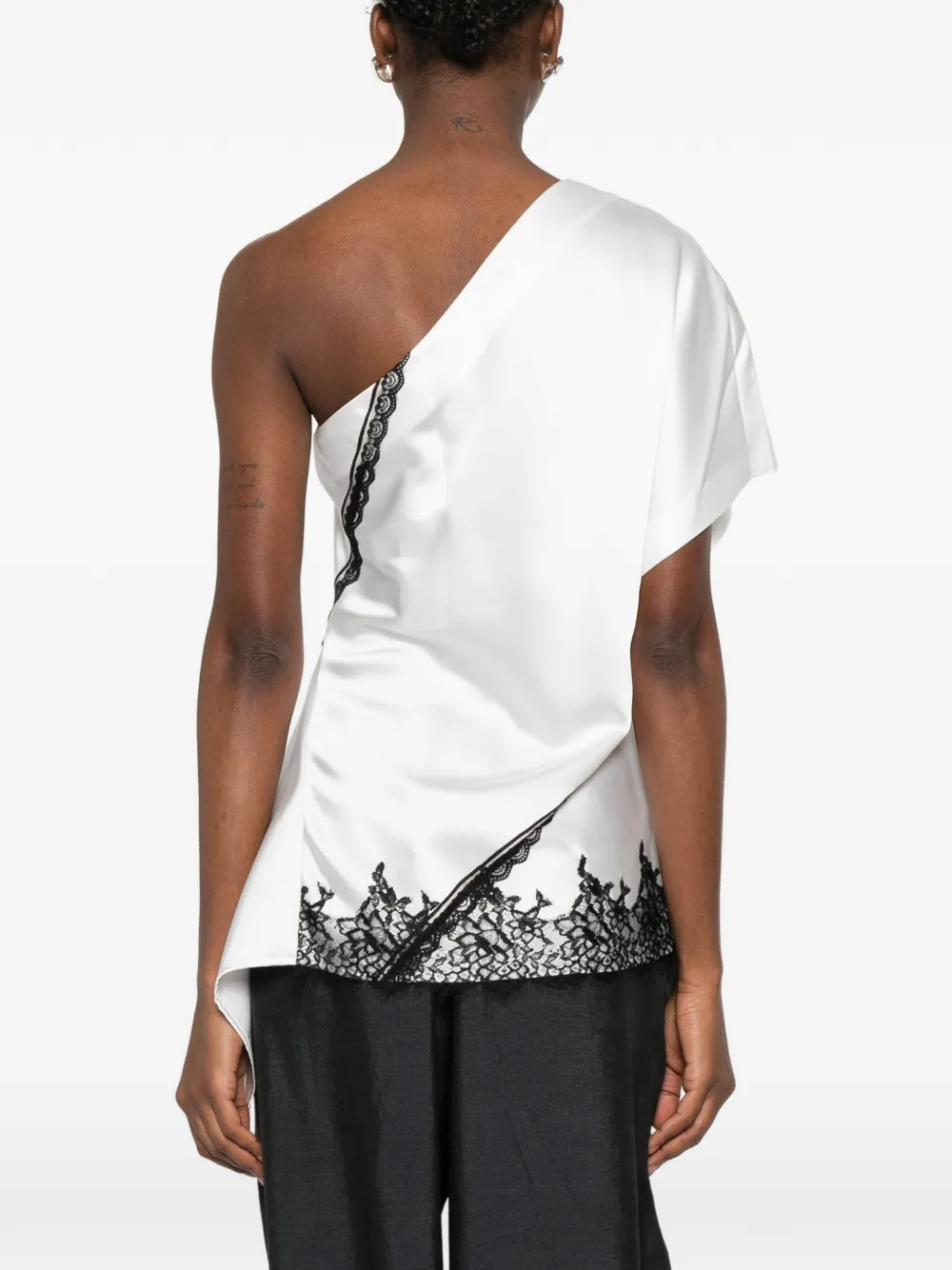IRO Topazi top met afwerking van kant Wit