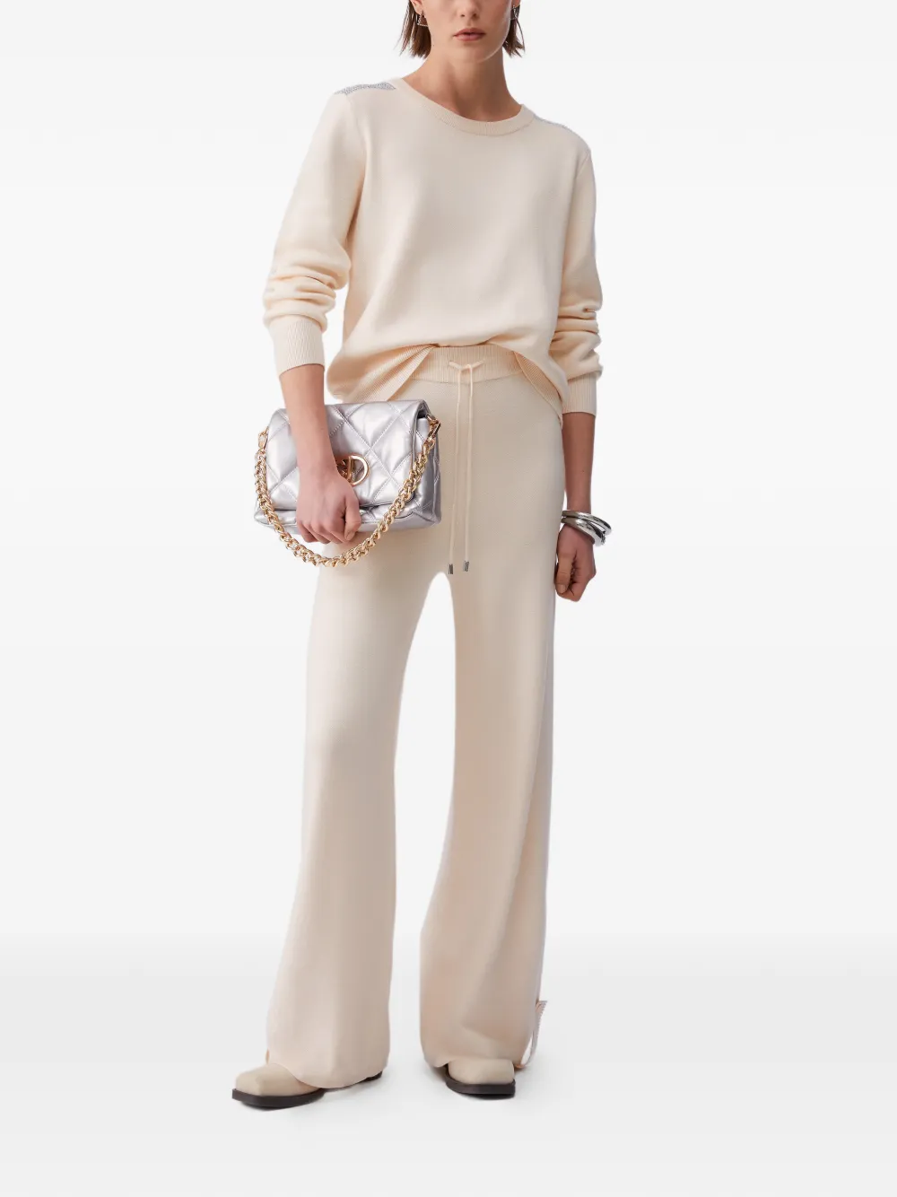 Beaded Crew-Neck Sweater