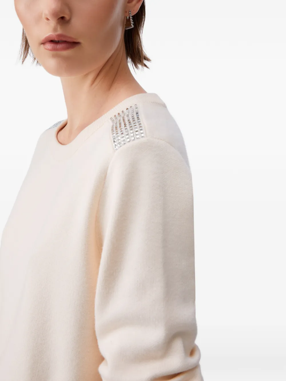 Beaded Crew-Neck Sweater