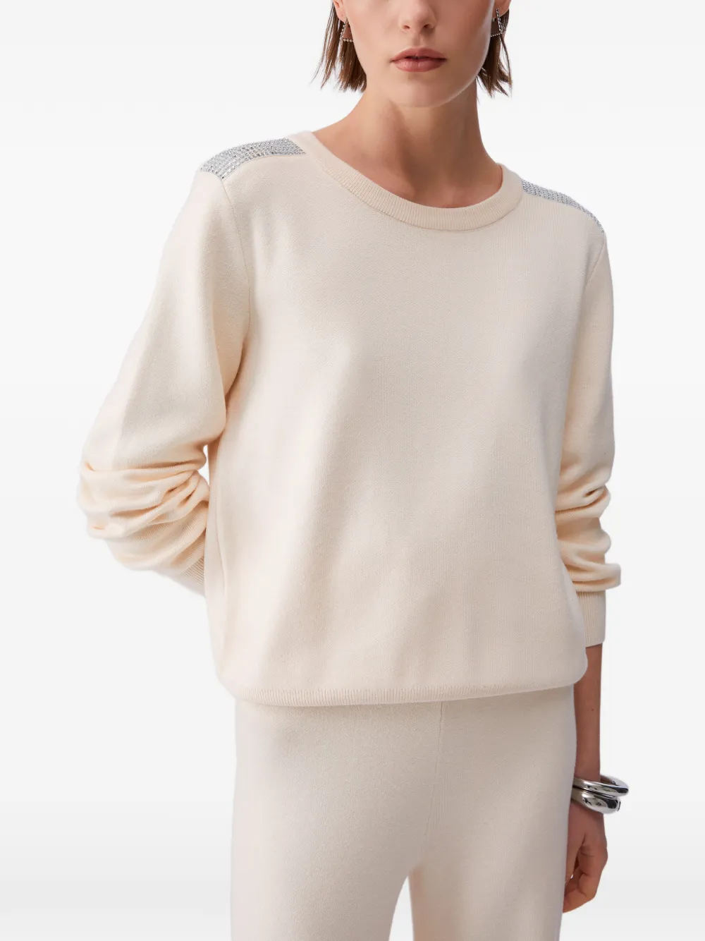 LIU JO beaded crew-neck sweater - Toni neutri