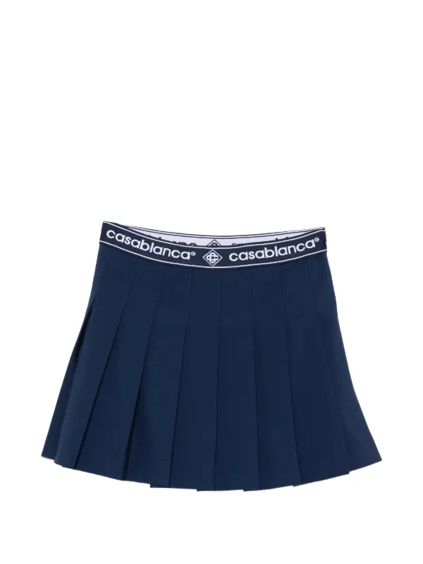 Casablanca Logo-waistband Mini Skirt in Blue