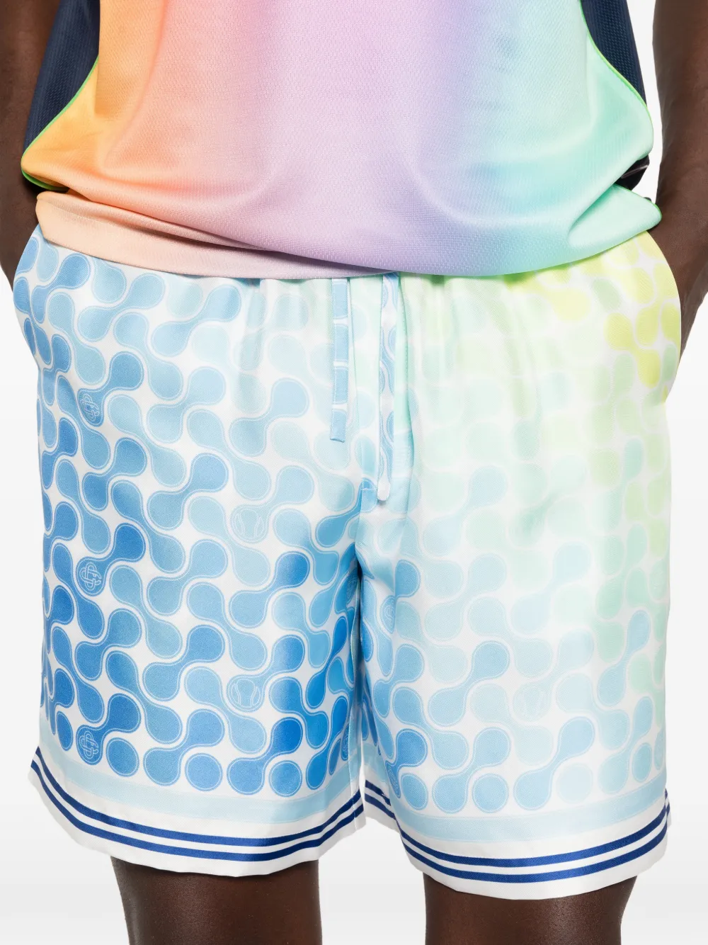 Casablanca Elastische shorts met patroon Blauw