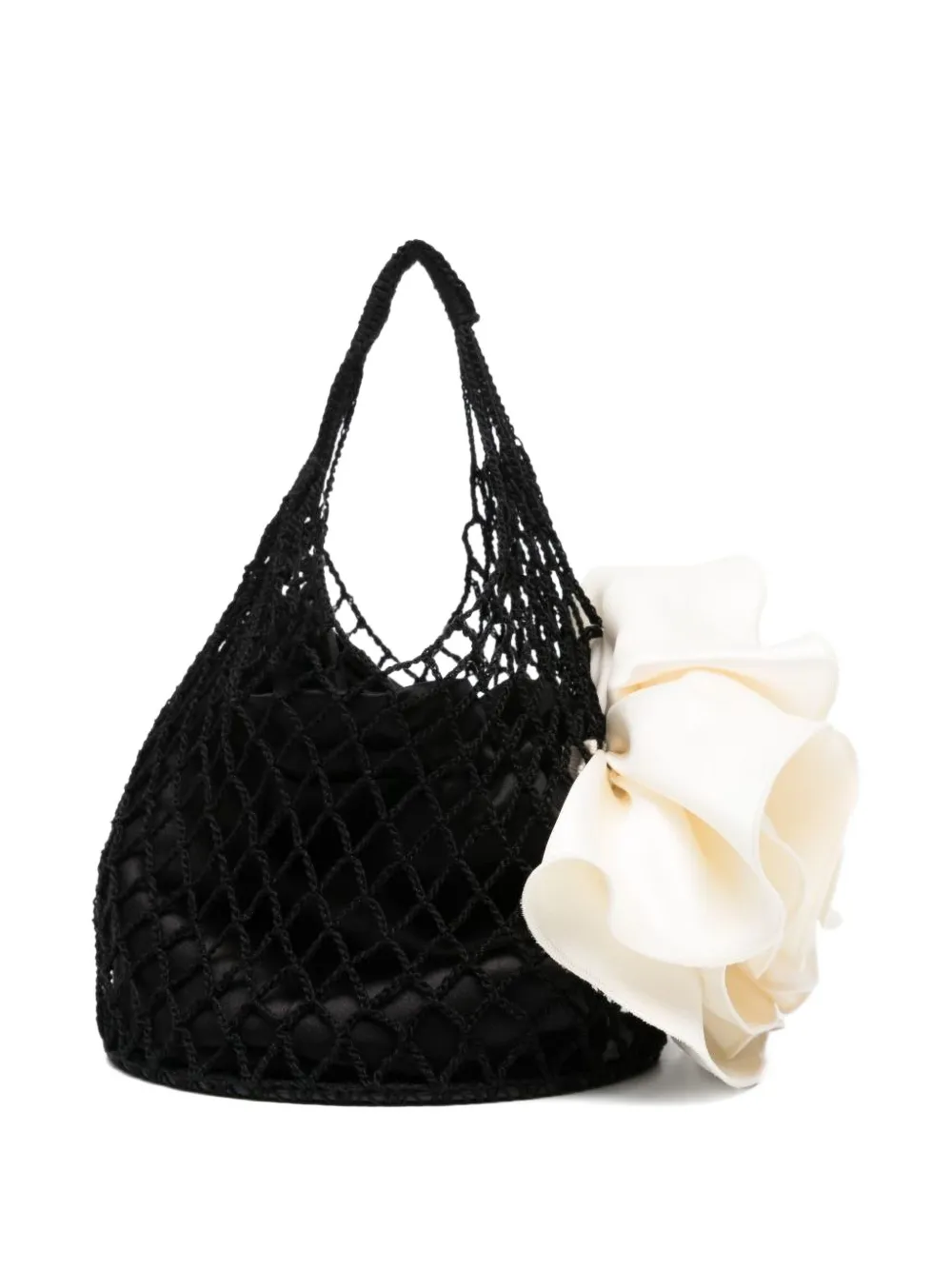Magda Butrym ruffled woven tote bag - Nero